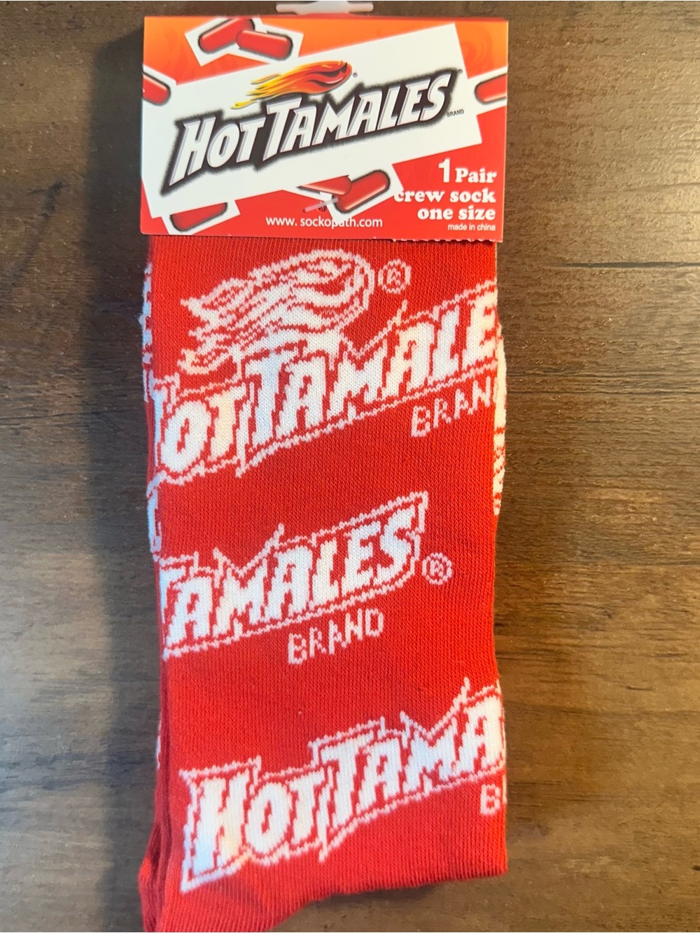 Sockopath Hot Tamales Brand One Size Unisex Crew Socks 1 Pair NWT